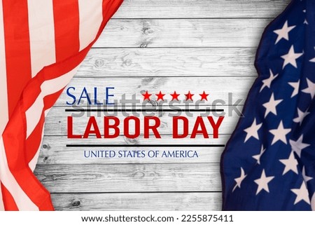 Happy Labor day banner, american patriotic background, sale