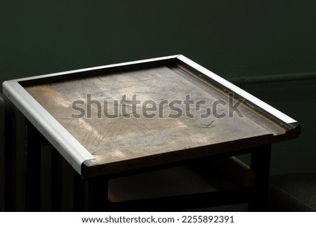 Old student desk in classroom 