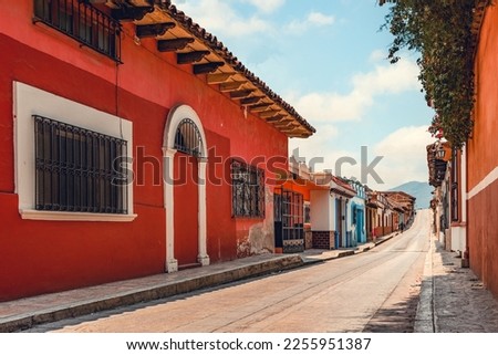 streets of magic town San Cristobal de las Casas, Chiapas, Mexico Royalty-Free Stock Photo #2255951387