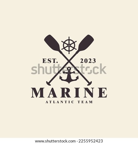 nautical logo with retro style design for brand,company,team,shop,vector design
