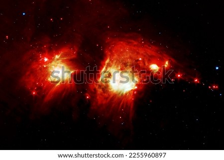 The red cosmic nebula. Elements of this image furnished by NASA. High quality photo