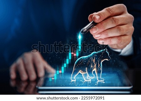 Online stock exchange concept. Earnings on the growth or decrease in the value of assets