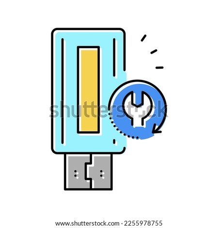 flash media data recovery color icon vector. flash media data recovery sign. isolated symbol illustration