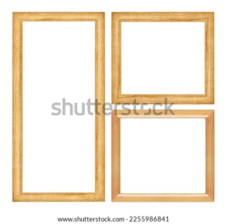 wooden picture frame isolated on white