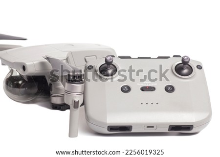 quadcopter drone aerial camera isolated on white background