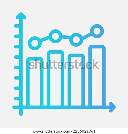 Bar chart icon in gradient style, use for website mobile app presentation