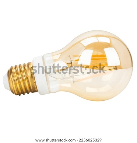 Electric lamp in orange on a white background