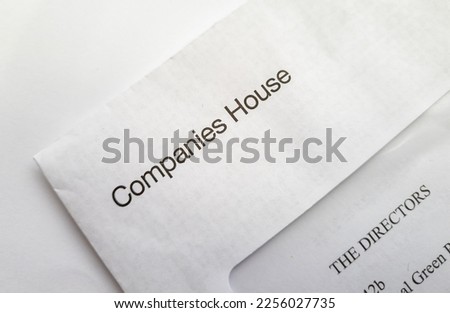 A letter from Companies House. The government body overseeing businesses, company registration and accounts. Royalty-Free Stock Photo #2256027735