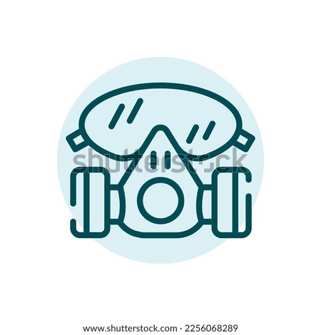 Protective gas mask black line icon. Equipment respirator. Safety symbol.