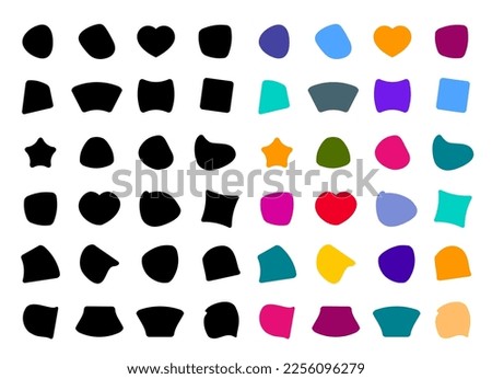 Big Set of abstract random shapes, badge or spot. abstract color or black organic shapes. Vector collection