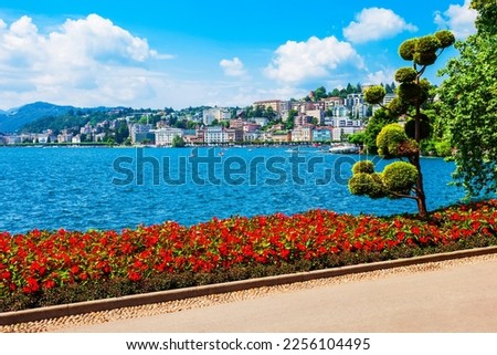 Parco Ciani is a public park in Lugano city in canton of Ticino, Switzerland Royalty-Free Stock Photo #2256104495