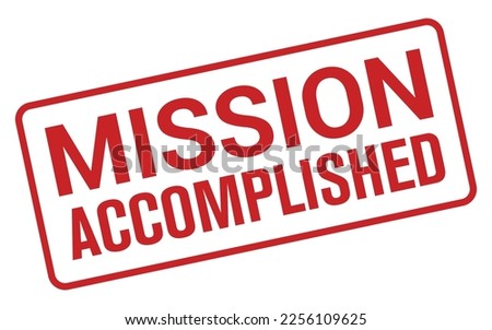 Rectangle mission accomplished or objective complete vector stamp label icon for apps and websites