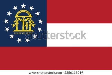 Flag of Georgia, State of Georgia Flag, Flag of USA state Georgia Vector Illustration, State of Georgia USA. United States. United States of America US.