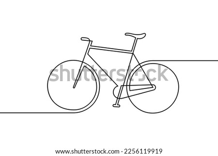 Bicycle in continuous line art drawing style. Pedal cycle black linear sketch isolated on white background. Vector illustration