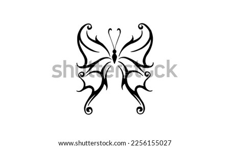 Tattoo Butterfly Design Vector Art Illustration
