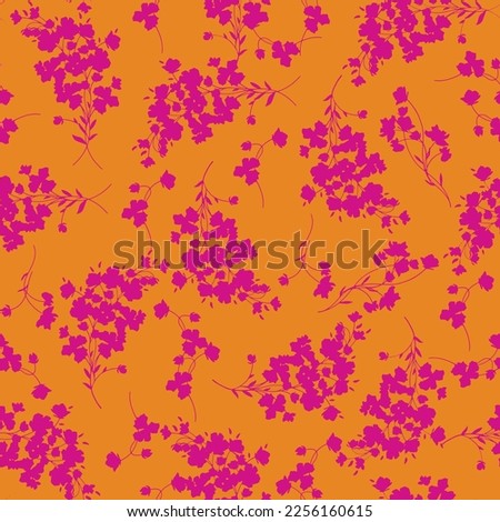 Abstract Hand Drawing Two Colors Victorian Baroque Flowers and Leaves Seamless Vector Pattern Isolated Background Seamless vector floral pattern in Hawaiian style with big flowers Royalty-Free Stock Photo #2256160615