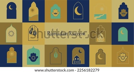 Ramadan Kareem. Poster, media banner.Tiled vector illustration.