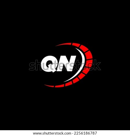 QN initial monogram for automotive logo with speed image design vector