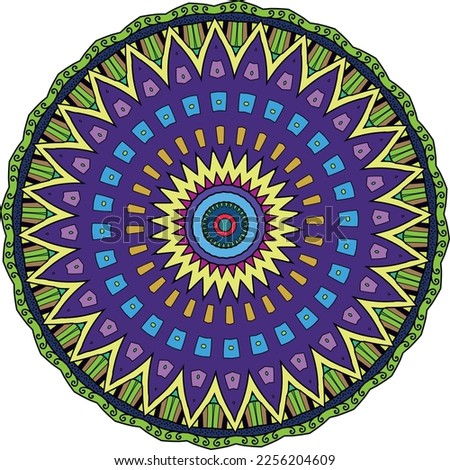 Colored mandala, a pattern for meditation. Vector file for designs.