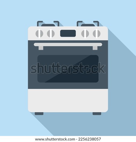 Kitchen stove icon flat vector. Gas cooker. Burn steam