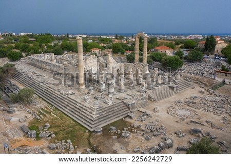 Aerial View of the Temple of Apollo at Didyma, Aydin Province, Turkey Royalty-Free Stock Photo #2256242729