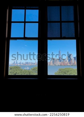 Viewing the Skyline of Lower Manhattan from Ellis Island