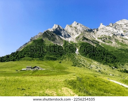 Col de Aravis, france: mountain landscape in the french alps Royalty-Free Stock Photo #2256254105