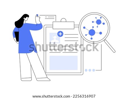 Human papillomavirus HPV abstract concept vector illustration. HPV infection development, skin-to-skin viral infection, human papillomavirus, cervical cancer early diagnostics abstract metaphor. Royalty-Free Stock Photo #2256316907