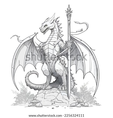 Enchanted Adventure: A White Dragon Coloring Book