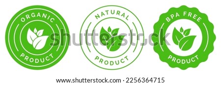 Natural Product Vector Icon Circle Sign. Healthy Food Emblem. Organic food Badge. Royalty-Free Stock Photo #2256364715