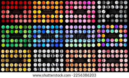 A large vector set with gradients. A creative element for your design or logo. Working bright and colorful gradients. Royalty-Free Stock Photo #2256386203