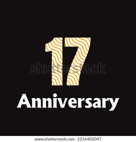 17 year anniversary celebration, vector design for celebrations, invitation cards and greeting cards
