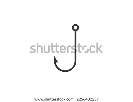 Fish hook vector isolated on white background. icon hooks isolated.