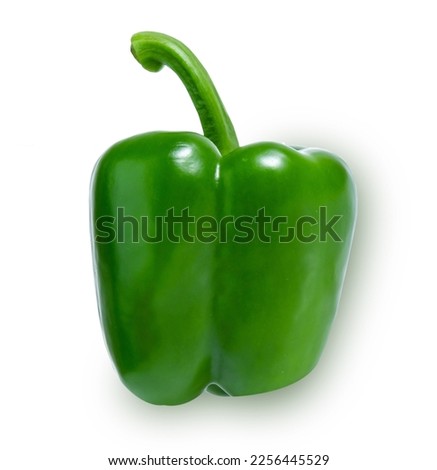 top view sweet pepper isolated on white background Royalty-Free Stock Photo #2256445529