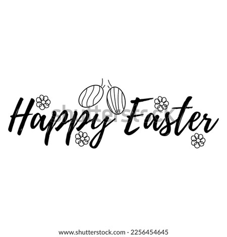 Text HAPPY EASTER on white background