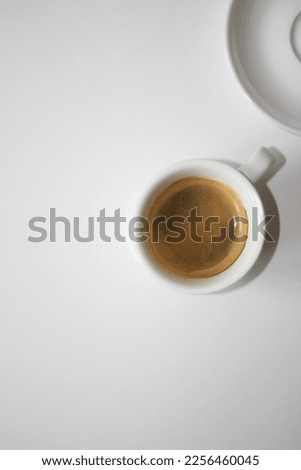 Fresh Espresso Closeup. Black Coffee Top View.