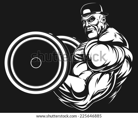 Bodybuilder with a barbell