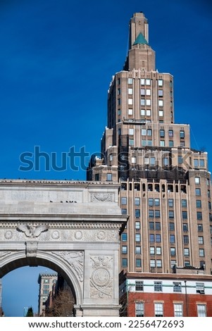 Washington Park Arc and Manhattan Buildings, New York City.