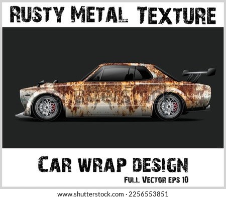 Rusty metal texture Car wrap design Royalty-Free Stock Photo #2256553851