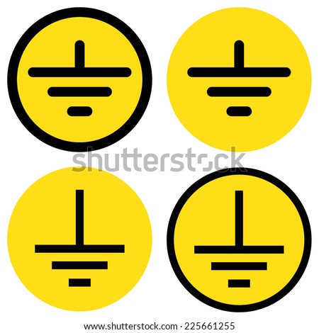 Electrical grounding signs (eps 10) Royalty-Free Stock Photo #225661255