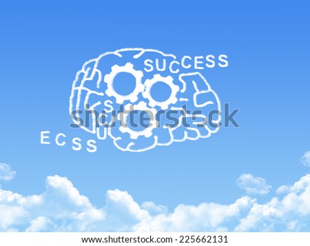 human brain concept cloud shape