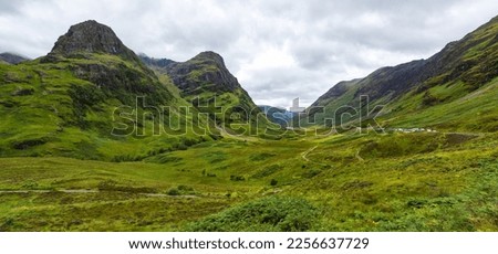 Beautiful views of the Glencoe valley, one of the most fascinating places in Scotland Royalty-Free Stock Photo #2256637729