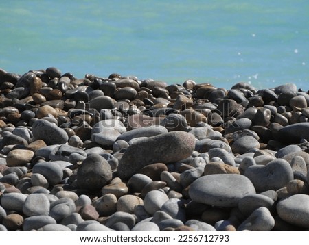 Round stones at a Mediterranean beach
