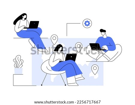 Outsourcing abstract concept vector illustration. Business process outsourcing, outplacement, offshore software development, freelance job, recruitment company, agreement abstract metaphor. Royalty-Free Stock Photo #2256717667