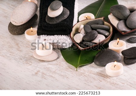 spa concept with zen basalt stones 