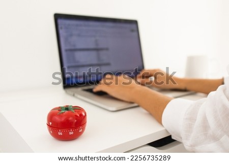Pomodoro Technique Person Working From Home Remote Work Royalty-Free Stock Photo #2256735289