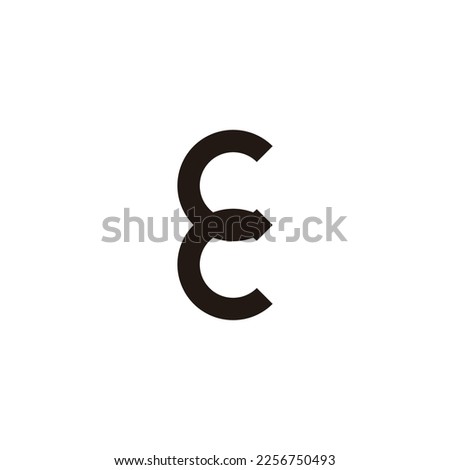 Letter E arrow geometric symbol simple logo vector
