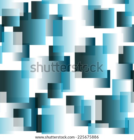 blue transparent tiles on white seamless pattern