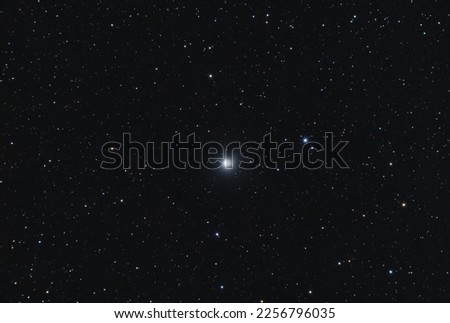 Polaris, a star in the northern circumpolar constellation Ursa Minor  commonly called the North Star or Pole Star Royalty-Free Stock Photo #2256796035