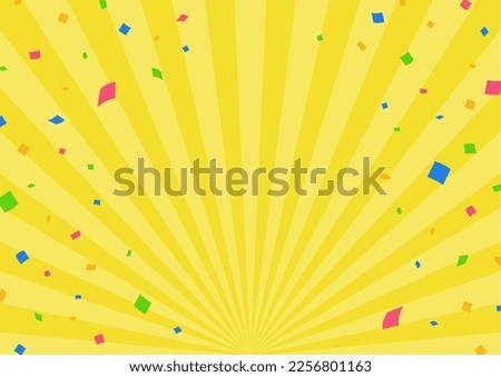 Confetti and Concentration Lines Backgrounds Web graphics on yellow background Royalty-Free Stock Photo #2256801163